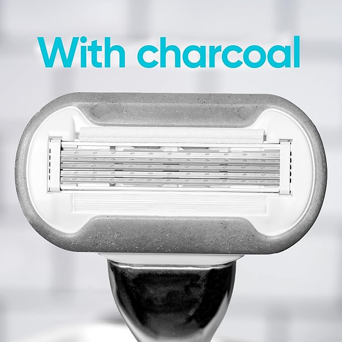 Gillette Venus Extra Smooth Charcoal Women's Razor Handle + 4 Blade Refills