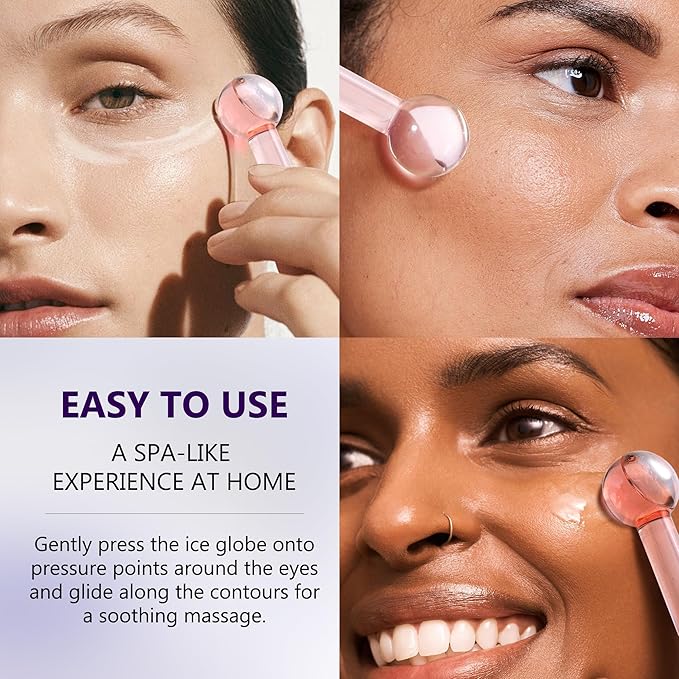 Eye Serum for Dark Circles and Puffiness, Caffeine Eye Serum Infused Collagen and Niacinamide with Ice Globe for Puffy Eyes Treatment for Women (0.5 FL OZ, Unscented)