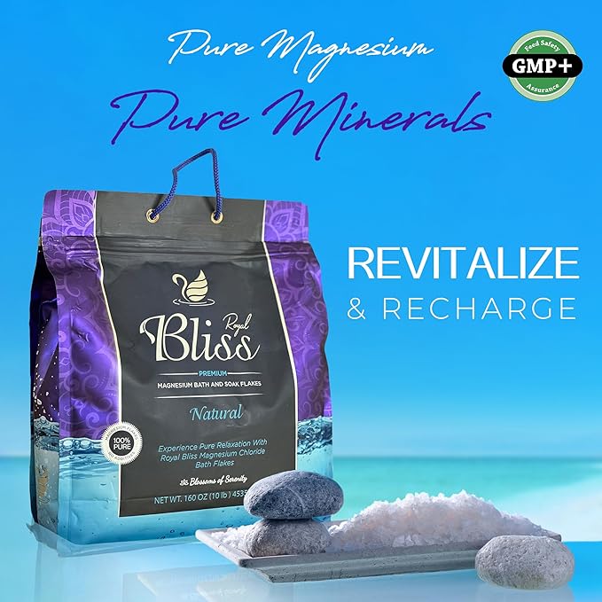 Magnesium Bath & Foot Soak Flakes, Epsom Salt Alternative, High-Absorption Minerals, Natural Salts for Relaxation, Wellness & Muscle Relief, Ideal for Soaking, Recovery, and Stress Relief 15 LB