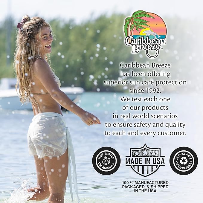 Caribbean Breeze Continuous Tropical Mist SPF 30 Sunscreen Spray, Reef Safe Sunscreen Spray, Up to 80 Minutes Water Resistant, 5.5 Ounces, 2 Pack