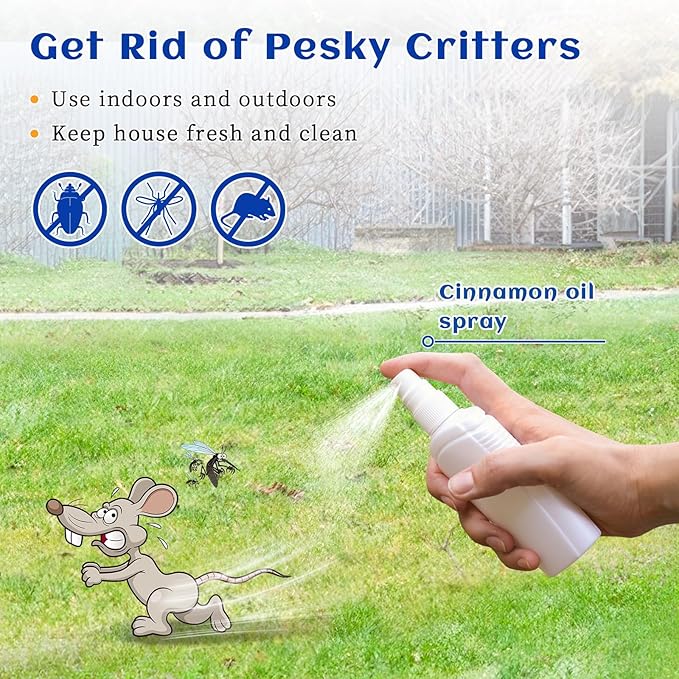 HIQILI Cinnamon Essential Oil for Candle, Spary & Diffuser - 100% Pure Natural - Indoor and Outdoor