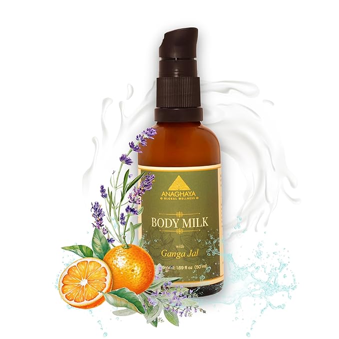 Body Hydrating Milk for Dry Skin - Daily Moisturizing Lotion with Ganges Water & A2 Clarified Butter, 1.69 fl oz | Softens Skin, Fast Absorbing, Lightweight, Non-Greasy, 100% Natural Ayurvedic Product