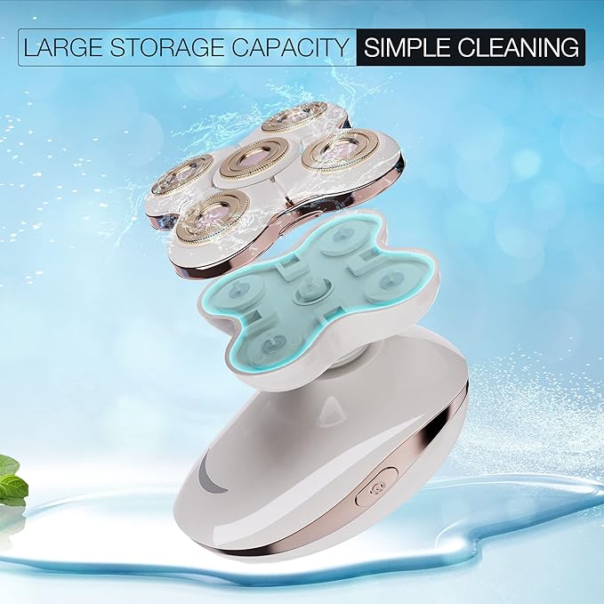 Electric Razors for Womens, 2-in-1 Best Shaver for Women, Rechargeable Trimmer with Detachable Head for Women's Legs, Bikini, Face, Lips Hairs, Cordless Wet Dry Facial Hair Removal for Women