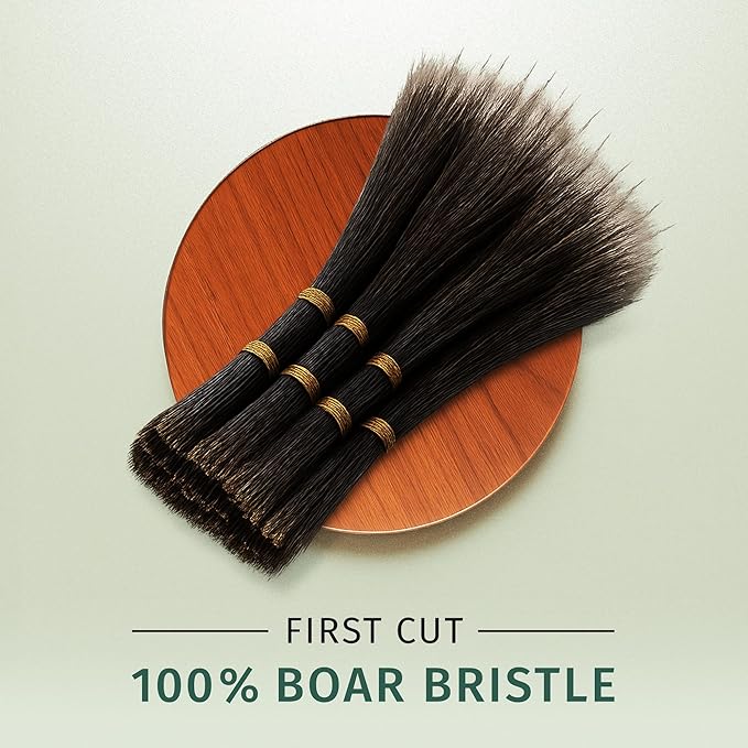Classic German First Cut 100% Boar Bristle Hair Brush Since 1869 - Conditions Hair, Improves Texture, Exfoliates Scalp