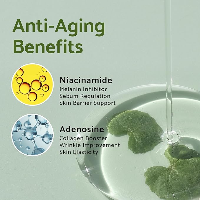 iUNIK Tea Tree Relief Facial Serum & Propolis Vitamin C Face and Eye Cream Non-sticky Non-greasy Acne Redness Irritation Dullness Dark Spots Care Oily Sensitive Skin Vegan Korean Skincare