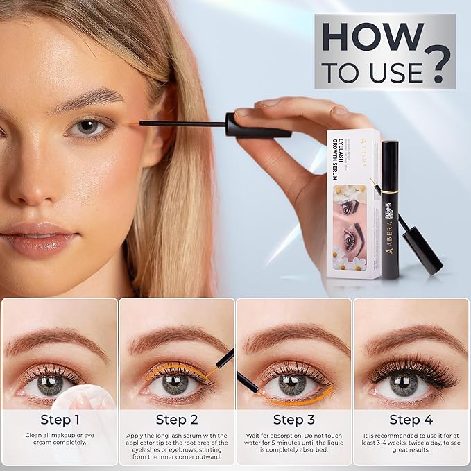 Abera Misan Eyelash Growth Serum (Upgrade Version) - Natural Lash Booster and Lash Enhancer, Regenerating and Nourishing Lashes Longer and Thicker (2. Set of 2 with Gift)