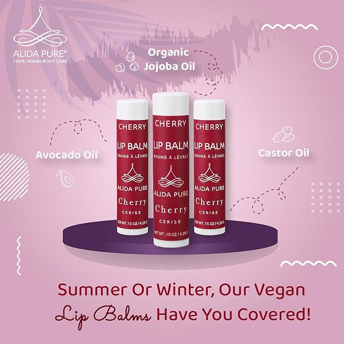 Cherry Lip Balm Collection, Vegan Lip Lips,