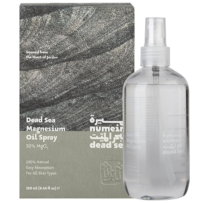 Pure Dead Sea Oil Spray from Jordan - Enriched High Concentration 30% MgCl Topical Oil - Large Magnesium Spray for Feet, Rest, & Sore Muscles (8.45 Fl Oz)