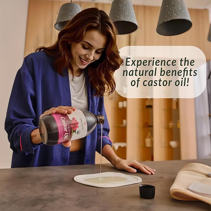 Organic Castor Oil Cold Pressed Unrefined (Glass Bottle 16.2 Oz), USDA Certified Organic, Aceite de Ricino 100% Pure y Natural, Hexane Free, Castor Oil for Hair Growth, Eyelashes & Eyebrows.