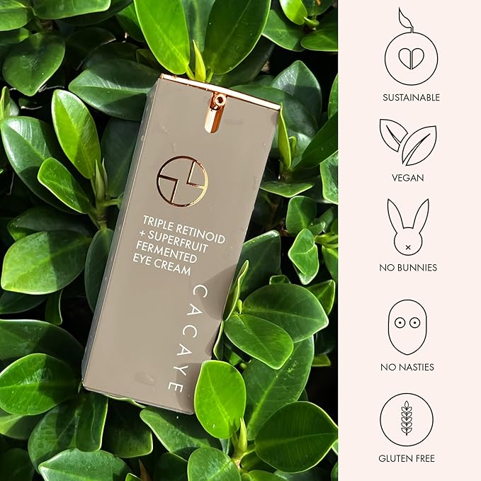 CACAYE Triple Retinoid Eye Cream for Anti Aging 0.5 fl oz - Natural Retinol Alternative Under Eye Cream for Wrinkles, Fine Lines, Puffiness and Dark Circles Without Redness or Irritation