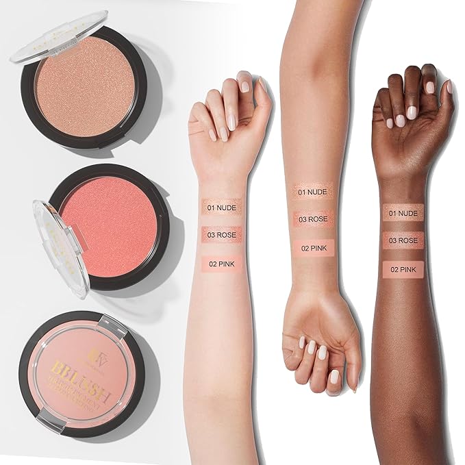 FV Long Lasting Powder Blush - Lightweight Smooth & Blendable Cheek Makeup, High Buildable Color, Transfer-Resistant Matte Finish (Pink Matte, 0.17 OZ)