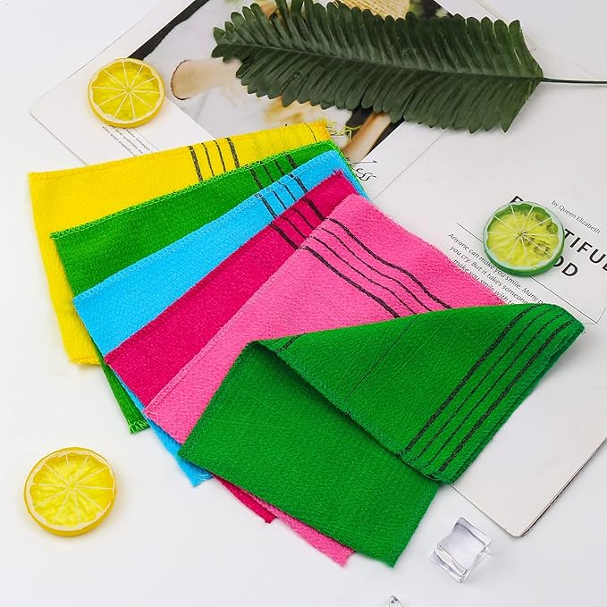 6 pcs exfoliating washcloth, korean