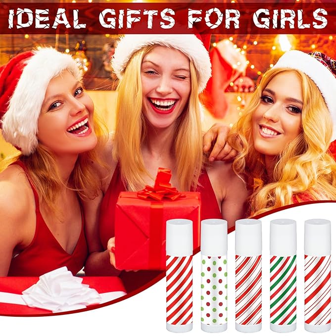 50 Pcs Christmas Peppermint Lip Balms Supplies