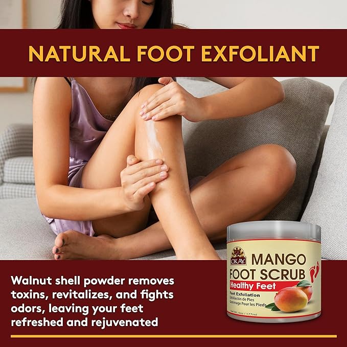 OKAY **ALL NATURAL** Mango Butter Foot Scrub 6oz / 177ml