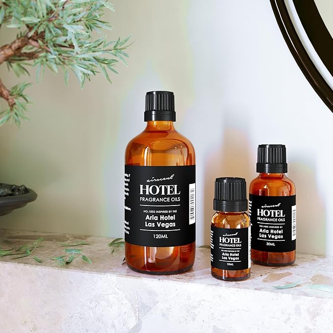 AirScent Hotel Diffuser Oil Inspired by Aria Hotel's Asian Garden Scent - Premium Fragrance Oil No. 1003 for Ultrasonic and Waterless Diffusers and Crafting - 120 mL, 4 fl oz Glass Bottle with Dropper