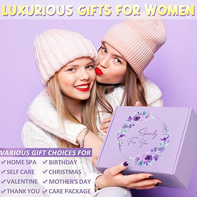 MAYICIVO 10PCS Relaxing Spa Gift Basket for Women, Lavender Self Care Gifts, Birthday, Christmas, Valentine's Day Gifts for Her