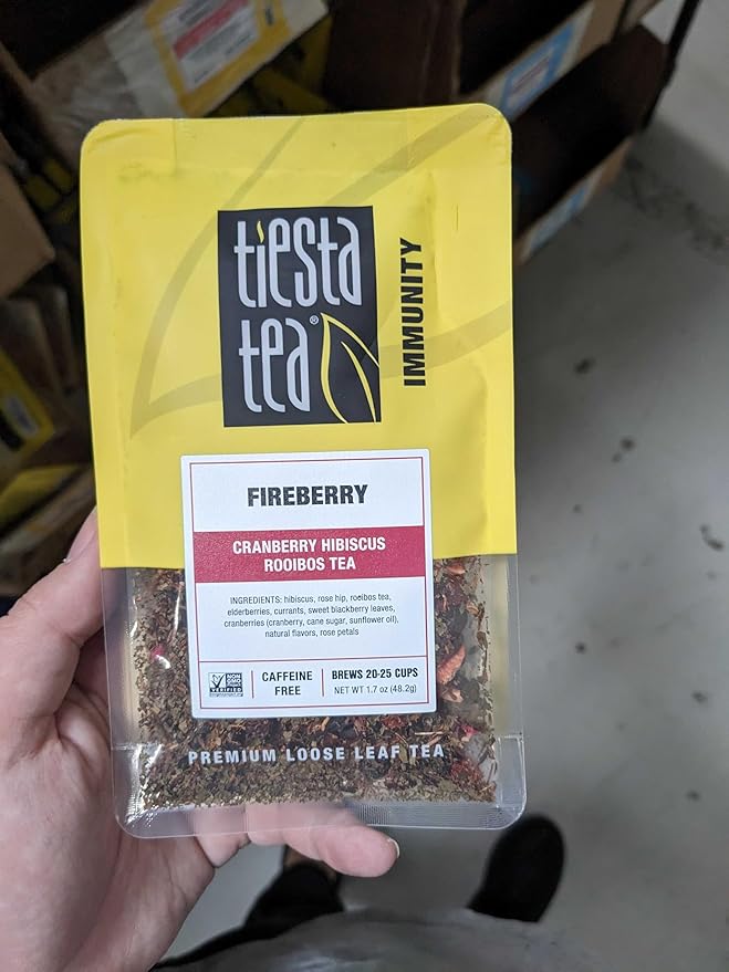 Tiesta Tea - Fireberry | Loose Leaf | Cranberry Hibiscus Rooibos Tea | Premium Non-Caffeinated Rooibos Blend | Make Hot or Iced & Brews Up to 25 Cups | 1.7oz Resealable Pouch, Pack of 6
