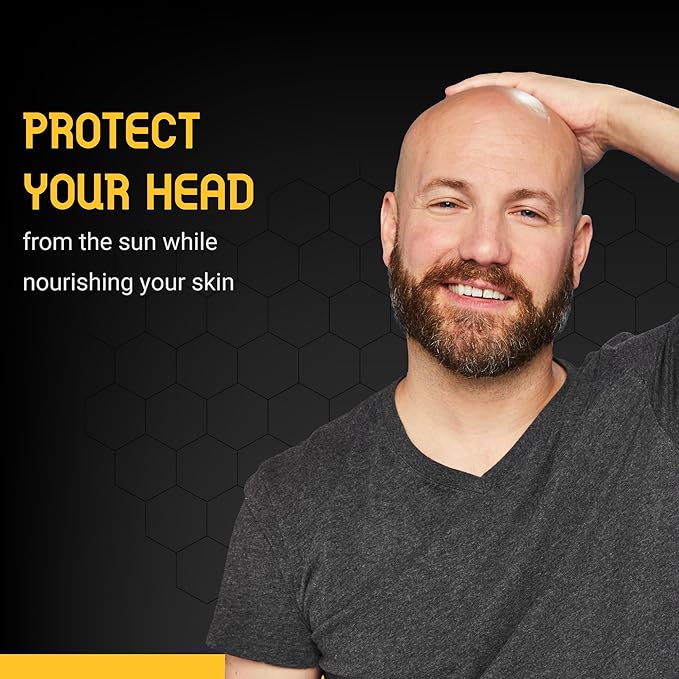 Bee Bald SMOOTH PLUS Head & Face Moisturizer with SPF 30 Sunscreen Lotion Protecting Skin From Harmful UVA/UVB Rays While Hydrating, Moisturizing and Toning, 1.7 Fl Oz