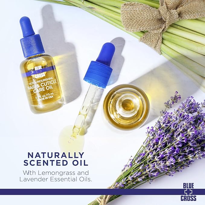 Blue Cross Ultimate Nail Care Bundle - 2oz Cuticle Remover + Softener Cream, 0.5oz Yello Out Yellow Neutralizing Basecoat + 0.5oz Nourishing Cuticle + Nail Oil, 3 Pack Bundle