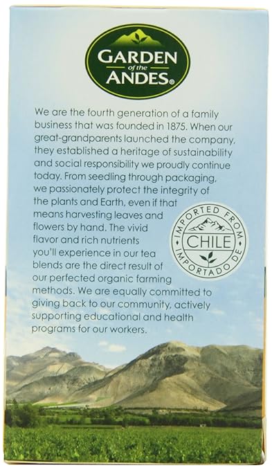 Garden of the Andes Herbal Organic Decaf Chamomile Hot Tea Bags, 0.9 oz, 20 Tea BagCount