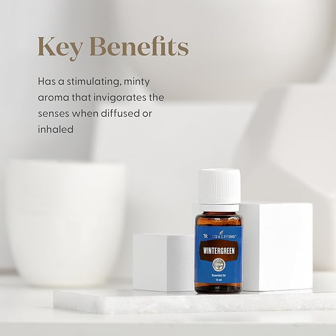 Young Living - Wintergreen Essential Oil 15 ml | Soothing Massage to Cool Fatigued Muscles | Cooling Sensation | Minty Aroma When Diffused or Inhaled | Child-Friendly Scent