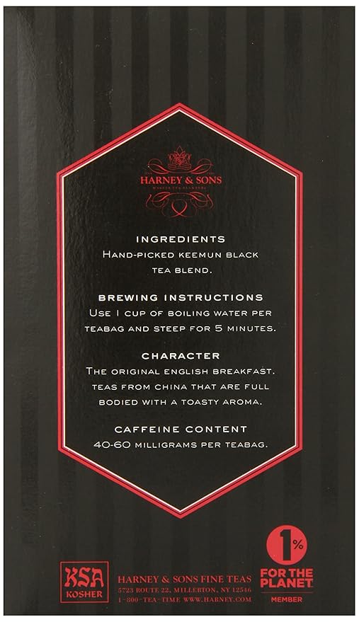 Harney & Sons Black Tea, Tea Bags, English Breakfast, 20 Count