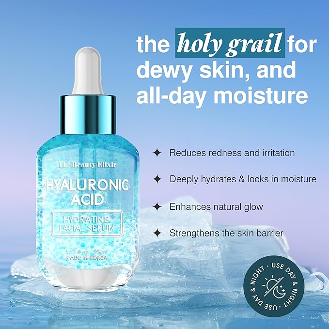 Hyaluronic Acid Serum For Face - Ultra Hydrating, Restores, Smooths & Reduces Wrinkles - Dermatologist Tested, Natural Ingredients, Clean Beauty - Korean Skin Care - 1.69 Fl. Oz