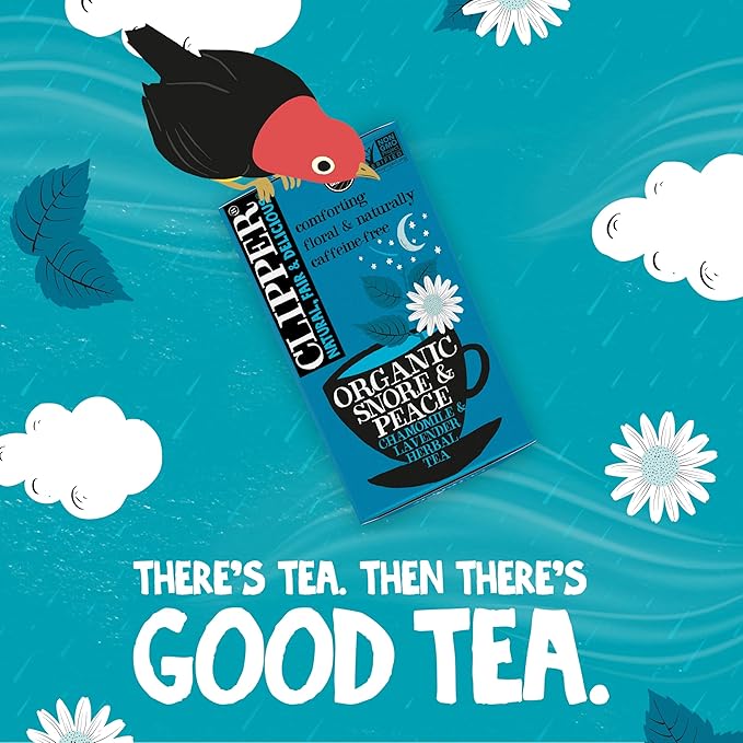 Clipper Tea Snore and Peace Chamomile & Lavender Herbal Tea – Caffeine Free, USDA Organic, Great Hot or Iced – Comfortingly Floral, Natural, Fair & Delicious – 20 Tea Bags