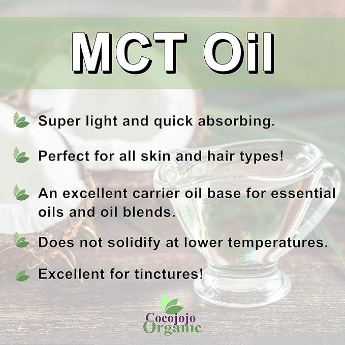 Dr Joe Lab MCT Oil - Pure, Fractionated Coconut Oil, Non GMO, Medium Chain Triglycerides, Vegan, Bulk Carrier Oil - 32 oz - for Skin, Hair, Nails, Body, Facial Hair