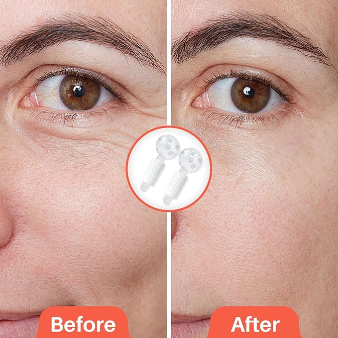 Ice Globes & Ice Roller for Face and Eyes - Facial Massage Tools for Skin Care, Reduce Wrinkles & Puffiness, Cooling Globes & Roller Ball for Glowing Skin (White/2PCS)