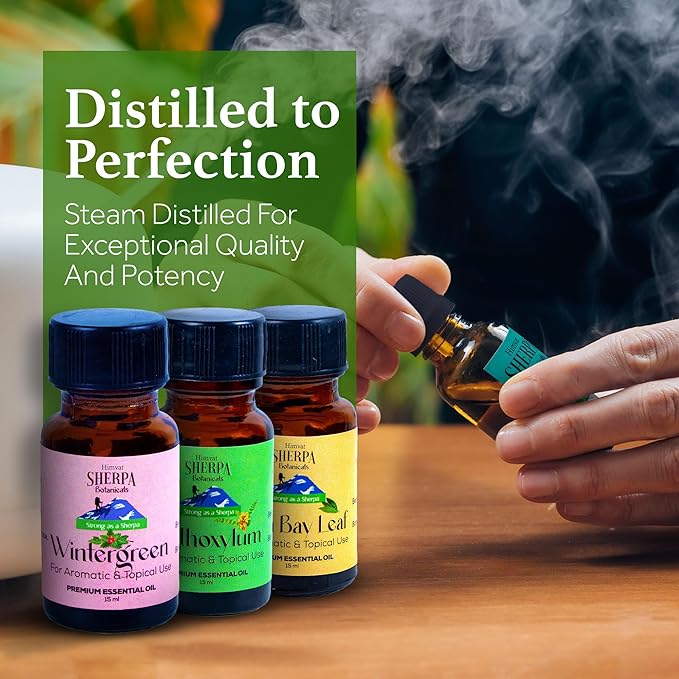 Sherpa Botanicals Xanthoxylum Premium Essential Oil - 100% Pure & Natural Oils - Ideal for Diffuser Blends, Aromatherapy, Home Fragrance - Unique Blend, Invigorating Scent - Vegan, Paraben-Free, 15mL