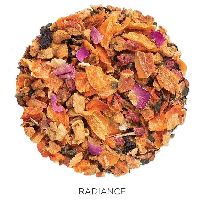 Tea Forte Radiance Premium Organic Loose Leaf Caffeine-Free Herbal Tea Blend Canister, Makes 35-50 Cups, Tea Gifts for Mother's Day
