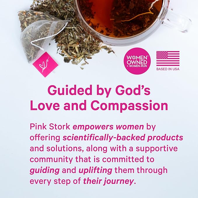 Pink Stork Organic Sleep Tea - Melatonin-Free - Calming Lavender Coconut Herbal Tea to Naturally Support Sleep - Pregnancy Friendly Bedtime Tea, Caffeine-Free - 15 Sachets, Hot or Iced