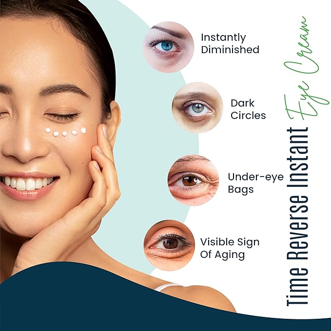 Instant Eye Treatment & Gel Bundle – Featuring Plant Stem Cells & Advanced Time Reverse Anti-Aging Eye Cream for Smooth Fine Lines, Wrinkles, and Dark Circles