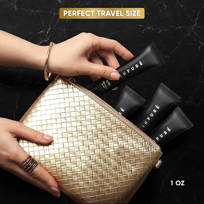 Infuse Black Hotel Toiletries Bulk | 1 oz Lotion Travel Size | For Hotels, Vacation Rentals, Gym, Luxury, Airport | Case of 20