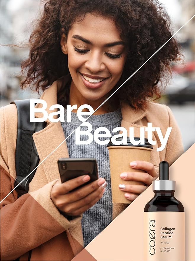 Coera Collagen Serum for Face | 4 fl oz | with Verisol | Professional Strength Peptide Formula | Free of Parabens, SLS, & Fragrances | Packaging May Vary
