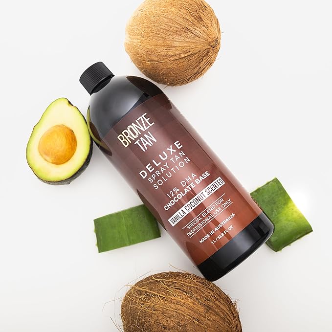 Bronze Tan Dark Spray Tan Solution - Professional Tanning Solution for Spray Tan Machine - Airbrush Spray Tan - Sunless Tanning Solution 1L/33.8 FL OZ