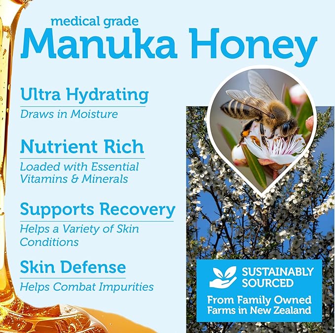 Era Organics Manuka Honey Face Cream - Advanced 12-in-1 Nourishing and Rejuvenating Daily Face Moisturizer for Women and Men - Face Moisturizer for Sensitive Skin - Body Moisturizer for Dry Skin 4 oz