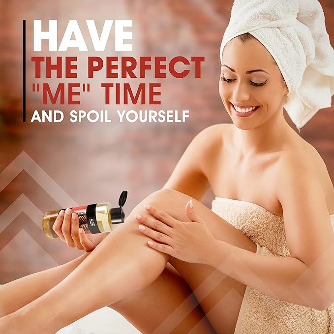 Massage Oil for Sore Muscles - Premium Massage and Body Oil for Massage Therapy - Vitamin E Infused - Blend with Essential Oils of Lemon & Clove