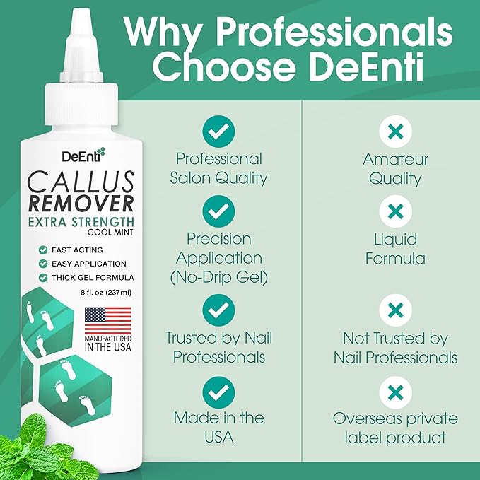 DeEnti Callus Maintenance Pack, Bundle Includes Mint Scented Callus Remover, Metal Foot Rasp, Foot File, and 4 Pairs of Gloves, Salon Grade Foot Care, Home Manicure and Pedicure Kit