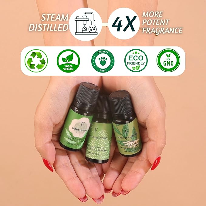 Folkulture Essential Oils for Diffuser Oil | Essential Oils Set of 3 Fragrance Oils | Diffuser Oils Scents for Home | Oil for Diffuser - Vanilla Caramel, Lavender Essential Oil