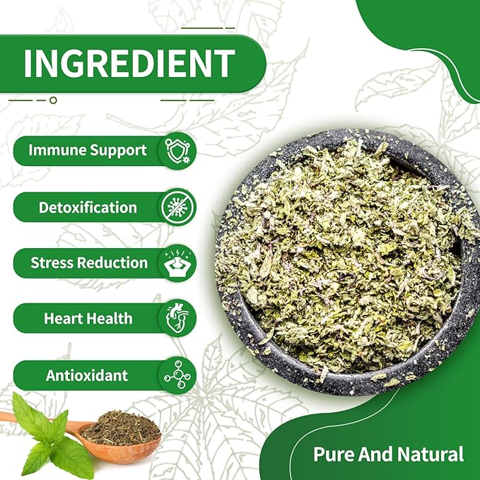 Tempoak Premium Spearmint Tea Bags - 60bags/6.4 Oz 100% Pure & Natural Spearmint Leaves Herbal Tea, Caffeine Free, No Additives, No Sugar, Non-gmo, No Gluten