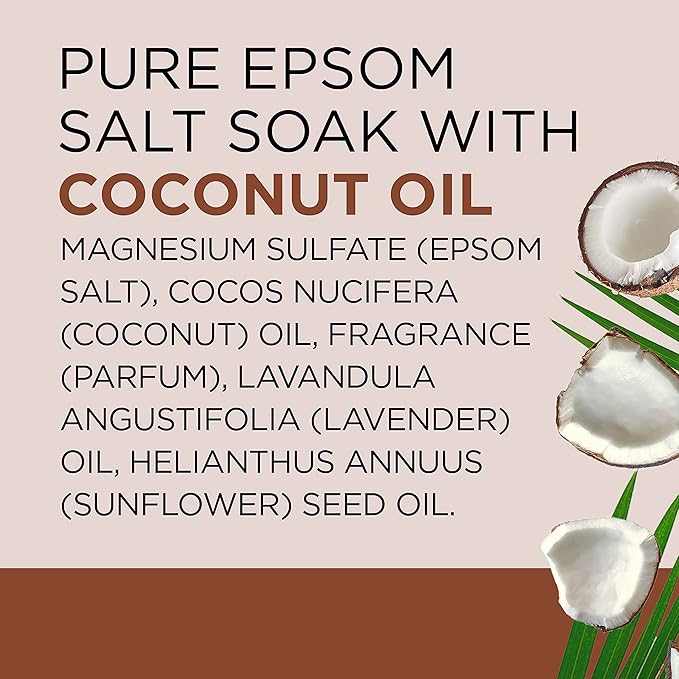 Dr Teal's Salt Soak with Pure Epsom Salt, Nourish & Protect with Coconut Oil, 3 lbs
