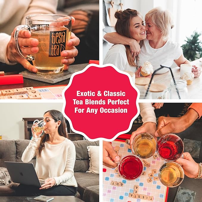 Tiesta Tea - Strawberry Samba Mate | Loose Leaf | Strawberry Hibiscus Mate Tea | High Caffeinated Fruit Blend | Make Hot or Iced Up to 200 Cups | 16oz Resealable Bulk Bag