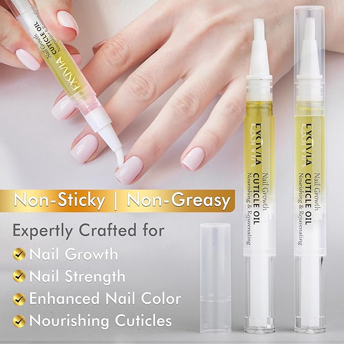 Nail Strengthener & Cuticle Oil for Stronger, Longer-Looking Nails – Made with Natural Oils, Helps Restore Damaged, Dry & Weak Nails