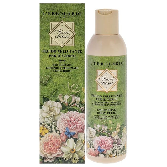 LErbolario Fiorichiari Smoothing Body Fluid, 6.6 oz - Body Lotion - With Extracts of White Lily - Floral Fruity Scent - Moisturizing - Cruelty-Free