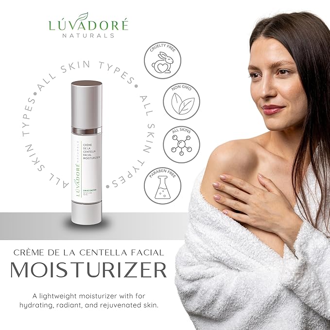 Crème De La Centella Moisturizer – Hydrating & Repairing Centella Soothing Cream with Aloe, Shea Butter & Green Tea, Thick Moisturizer for Face (50ml)