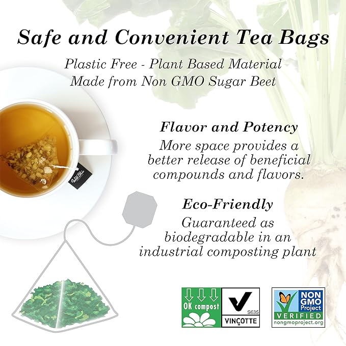 Wild Bliss Organic Wild Raw Dandelion Root Tea - Pharmacopoeia Quality Caffeine Free Herbal Detox Support - 75 Plant Based Tea Bags