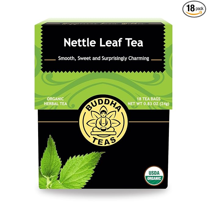 Organic Nettle Leaf Tea - Kosher, Caffeine-Free, GMO-Free - 18 Bleach-Free Tea Bags