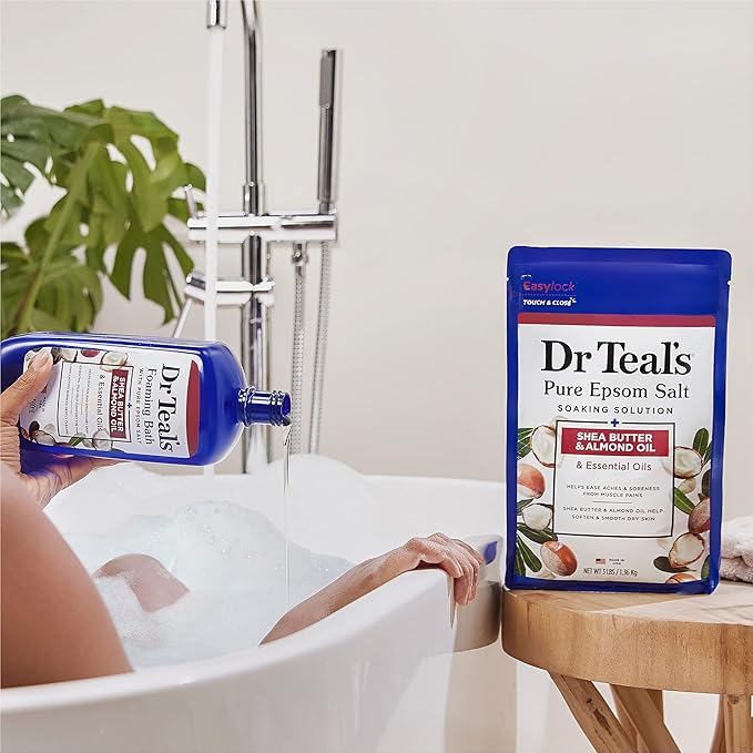 Dr Teal's Salt Soak with Pure Epsom Salt, Shea Butter & Almond, 3 lbs